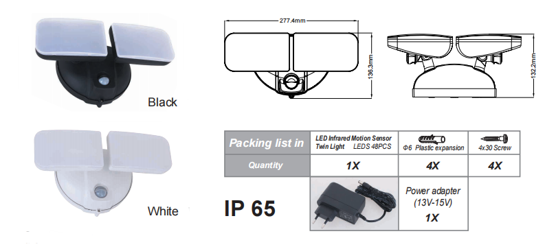 PD-2P-A LED dobbel lyskilde: Din smarte nattvokter